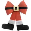Image de Noeud Déco Père Noël 30cm Rouge & Blanc