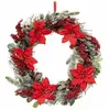 Image de Couronne de Noël poinsettia soir - Rouge & Vert