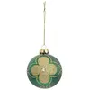 Image de Boule de Noël Maxi Fleur Soir 8cm Vert & Or