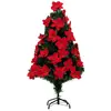 Image de Sapin de Noël Artificiel Fibre Optique Riga 127cm Rouge