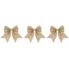 Image de Lot de 3 Sujets de Noël en Jute Noeuds 13cm Beige