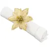 Image de Lot de 2 Ronds de Serviette Poinsettia 9cm Or