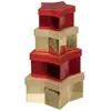 Image de Lot de 4 Boîtes Déco Etoile 23cm Rouge & Or