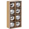Image de Lot de 8 Boules de Noël Maison des Couleurs 8cm Argent & Blanc