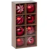 Image de Lot de 8 Boules de Noël Maison des Couleurs 8cm Rouge & Blanc