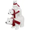 Image de Statuette Pyramide Ours Écharpe 43cm Blanc