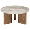 Image de Table basse en marbre et manguier COPPA - Beige