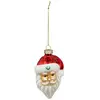 Image de Sujet de Noël en Verre Tête de Père Noël 10cm Rouge