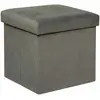 Image de Atmosphera Pouf coffre pliable velours - Gris
