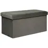 Image de Atmosphera Banquette coffre velours - Gris