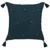 Image de Coussin Déco à Pompons Millo 40x40cm Bleu Pétrole