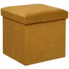 Image de Atmosphera Pouf-coffre pliable velours - Ocre