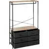 Image de Dressing Penderie 6 Tiroirs Tissa 167cm Gris Foncé