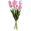 Image de Bouquet de Fleurs Artificielles Tulipes 48cm Rose