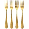 Image de Lot de 4 Fourchettes en Inox Gold 20cm Or