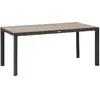 Image de Table de jardin fixe en aluminium effet bois 6 places EVASION - Honey et graphite