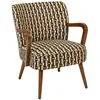 Image de Fauteuil avec tissu jacquard CHIARA - Noir et beige