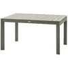 Image de Table de jardin extensible en aluminium effet bois 10 places EVASION - Lin et vert laurier