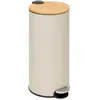 Image de Poubelle en Métal & Bambou Natureo 30L Beige Lin