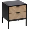 Image de Table de chevet 2 tiroirs chevron en bois ÉLONE - Noir