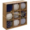 Image de Lot de 9 Boules de Noël Pailletées 8cm Bleu