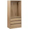 Image de Dressing Penderie 3 Tiroirs Black Edition 180cm Naturel