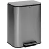 Image de Poubelle de Cuisine à Pédale Inox 50L Gris