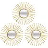 Image de Lot de 3 Miroirs Muraux Soleils Warren 24cm Doré