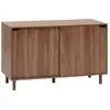 Image de Buffet 2 portes coulissantes effet noyer SLIDY - Marron