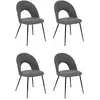 Image de Lot de 4 Chaises en Tissu Raven 81cm Gris
