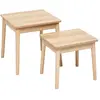 Image de Ensemble de 2 tables à café gigognes effet bois naturel ABANA - Beige