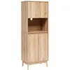 Image de Buffet de cuisine 1 niche et 4 portes effet bois naturel ABANA - Beige