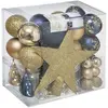 Image de Kit de décoration pour sapin de Noël - 44 Pièces - Bleu et Or