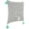 Image de Coussin Pompons Gris