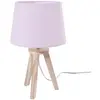 Image de Lampe de chevet en bois sur 3 pieds - H. 30,5 cm - Rose