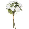 Image de Bouquet de Fleurs 14 Roses 40cm Blanc