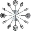 Image de Pendule Ustensiles - Diam. 38 cm - Argent