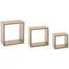 Image de 3 Etagères murales design cube Fixy - Couleur chêne