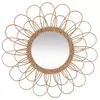 Image de Miroir mural rotin scandi Fleur - Diam. 56 cm