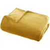Image de Grand plaid en Flanelle uni - 180x130 cm - Jaune Ocre