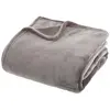 Image de Grand Plaid en flanelle uni - 230x180 - Gris