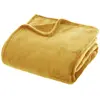 Image de Grand Plaid en flanelle uni - 230x180 - Ocre
