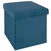 Image de Atmosphera Pouf pliant velours - Bleu foncé
