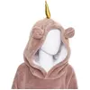 Image de Plaid Sweat Capuche Enfant Licorne 60x95cm Rose