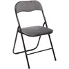 Image de Chaise pliante effet velours - Gris clair