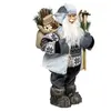 Image de Père Noël Déco Traditionnel Ski 46cm Gris