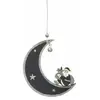 Image de Sujet de Noël lune bois à suspendre - Gris