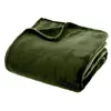 Image de Plaid Doux Uni Flanel 130x180cm Vert Kaki