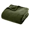 Image de Grand Plaid en flanelle uni - 230x180 - Vert Kaki