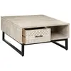 Image de Table basse 2 tiroirs Ajay - Beige et noir